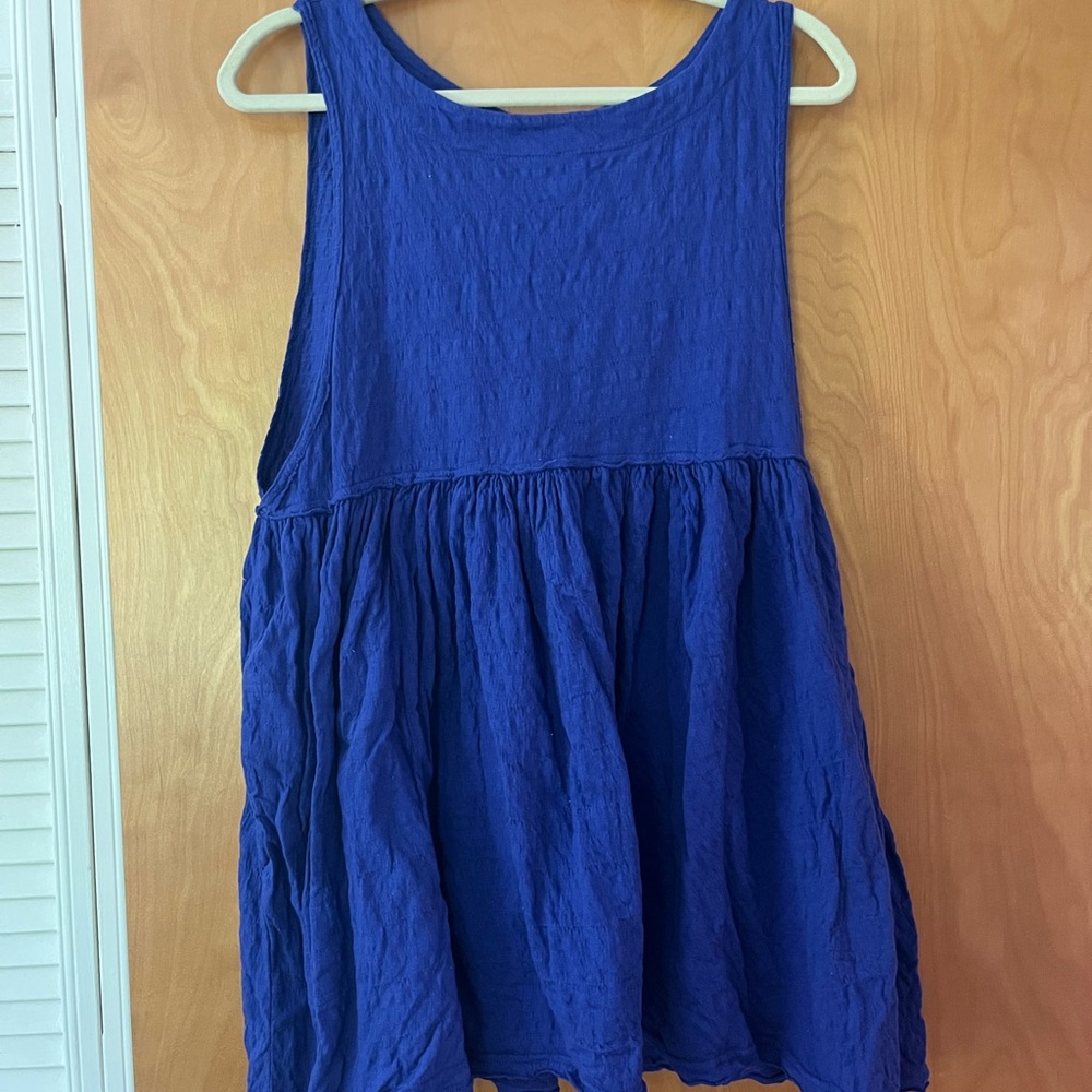 Free People Beach Blue Violet Boxy Mini Dress